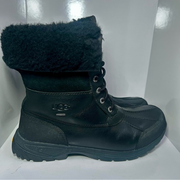 UGG Men’s Black Winter & Rain Boots with Waterproof Design, Leather, Wool NewCon - Picture 8 of 8